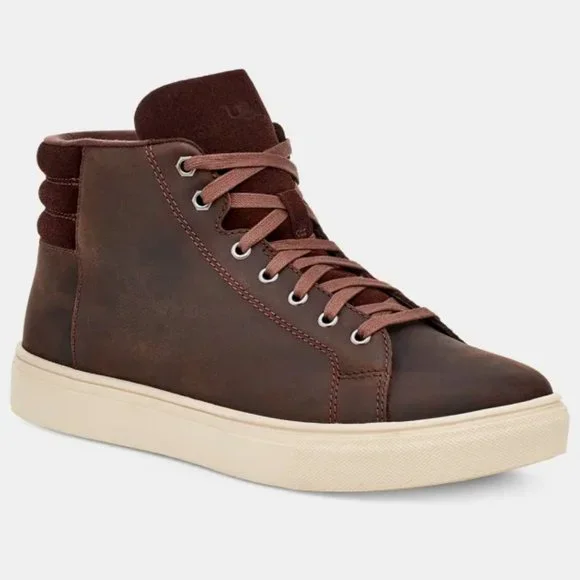 UGG Men’s US 11 Baysider High Waterproof Brown Leather Laced Up Sneaker Boots UGG Baysider High Weather Men main image 3